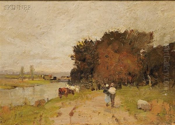 Landscape With Two Figures And Cattle - view 1