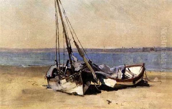 Bleached Sailboat And Dory - view 1