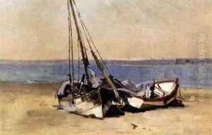 Bleached Sailboat And Dory