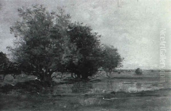 Landscape With Trees And Haystacks - view 1