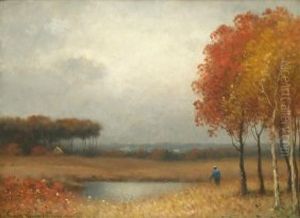 Hiker In A Fall Landscape