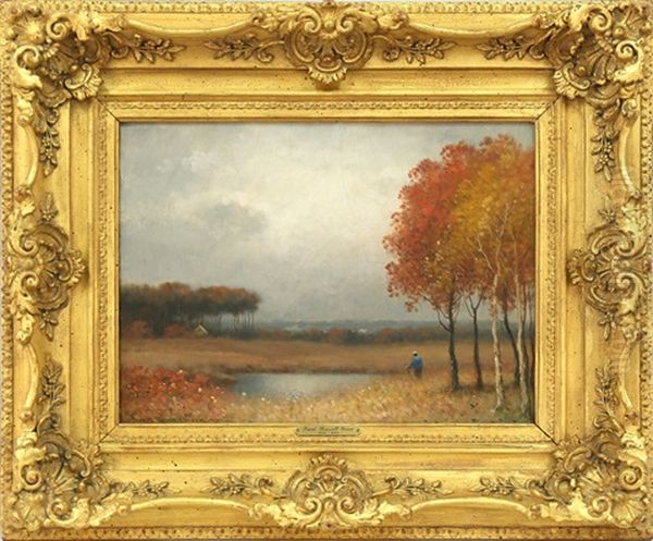 Hiker In A Fall Landscape - view 1