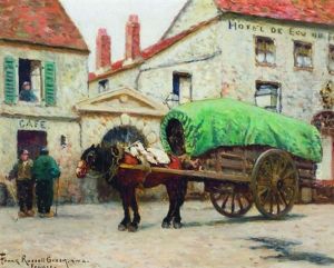 Outside A Cafe In France by Frank Russell Green