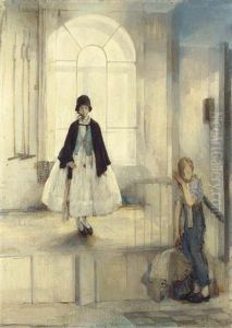 Two Children In A Stable by Madeline Green