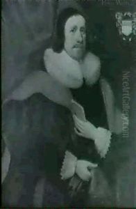 Portrait Of Henry Watts Senior, Aged 60, Half Length, Wearing His Robes Of Office, Holding A Pair Of Gloves.... by John Greenhill