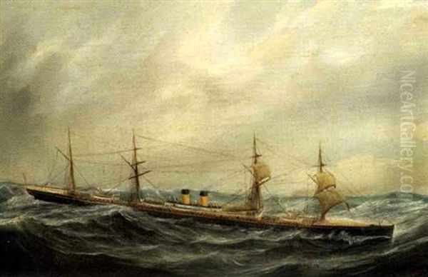 Portrait Of An Ocean Steamer In Heavy Seas - view 1