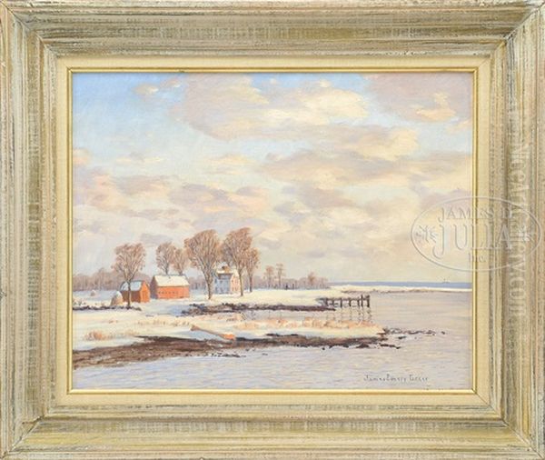 Winter Coastline With Colonial Homestead - view 1