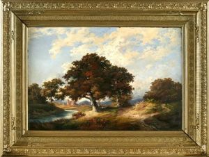 Romantische Landschaft Mit Bachlauf Romantische Landschaft Mit Bachlauf