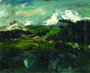 Berglandschaft Mit See by Johannes Greferath