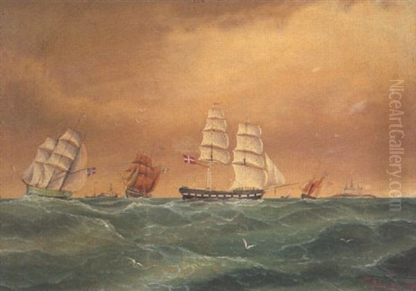 Segelschiffe Vor Schlos Helsingor - view 1