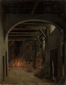 In Der Schmiede by Henry Gregoir