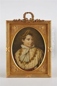 Portrait En Buste De Napoleon En Costume Du Sacre (after Baron Gerard) by Gaspard Gregoire