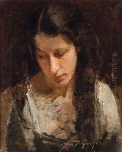 Fanciulla Bruna Con Libro by Marco De Gregorio