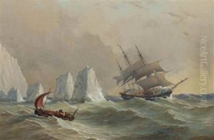 A Dutch Merchantman Passing The Needles by Charles Gregory