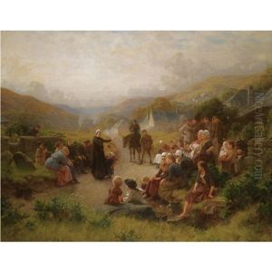 Dinah Morris Preaching In Stonyshire (a Scene From George Eliot's Adam Bede) by Charles Gregory