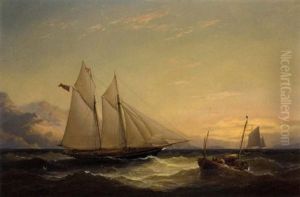 A Schooner Yacht Of The Royal Victoria Yacht Club In The Clyde