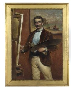 Self-portrait At Easel by Eliot Gregory