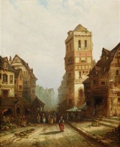 A Busy Continental Market by George Gregory