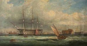 H.m.s. Victory Lying In Portsmouth Harbour by George Gregory