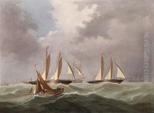 Racing Schooners Neck-and-neck In A Rising Sea
