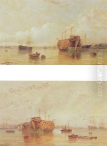 Prison Ship Anchored In The Harbour by George Gregory