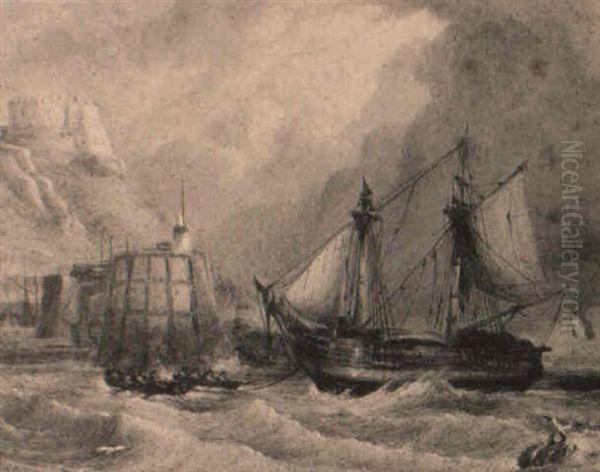 Fishing Vessels Off A Pier - view 1
