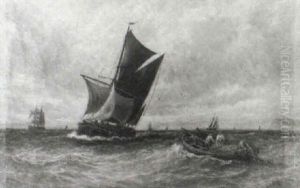 Fishing Boats Off A Headland
