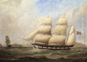 English Barque In Two Positions Nearing Liverpool