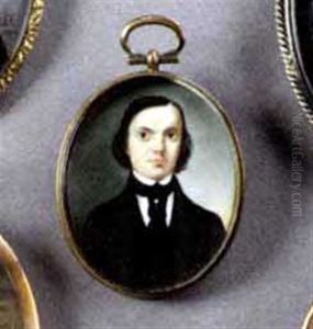 Portrait Of A Gentleman Attired In A White Wing Collar And Shirt, Black Tie With Pearl Stud And Black Coat by Christopher Greiner