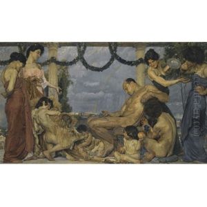 Herkules Bei Omphale - Hercules And Omphale by Otto Greiner