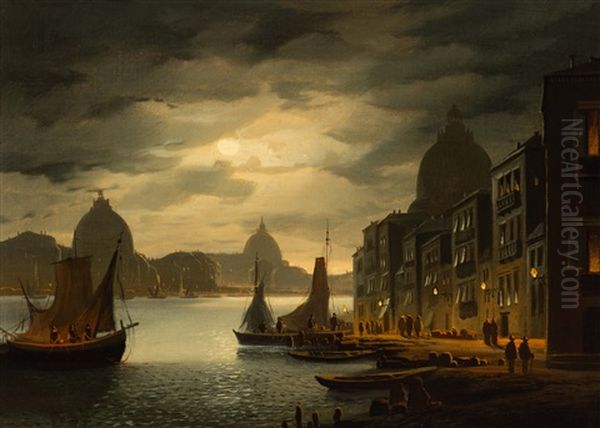 Venetian Cityscape At Evening - view 1