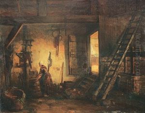 Fleissige Magd In Der Bauerndiele