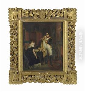 Napoleon's Farewell To The Empress Maria-louisa And The King Of Rome by Francois Grenier de Saint Martin