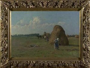 Heuernte Am Niederrhein by Hermann Bahner