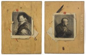 Trompe-l'oeil A La Gravure Representant Heraclite