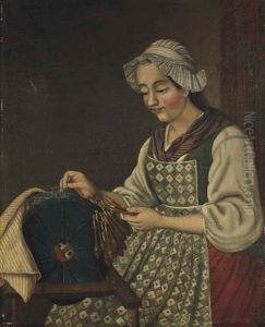 Une Jeune Brodeuse by Gabriel Gresly