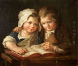 Deux Enfants A La Lecture by Gabriel Gresly
