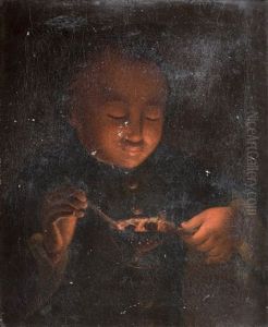 Jeune Fille A La Chandelle Et Jeune Homme Qui Souffle Sur Des Braises (pair)
