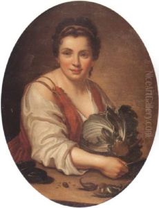 Femme Epluchant Un Chou