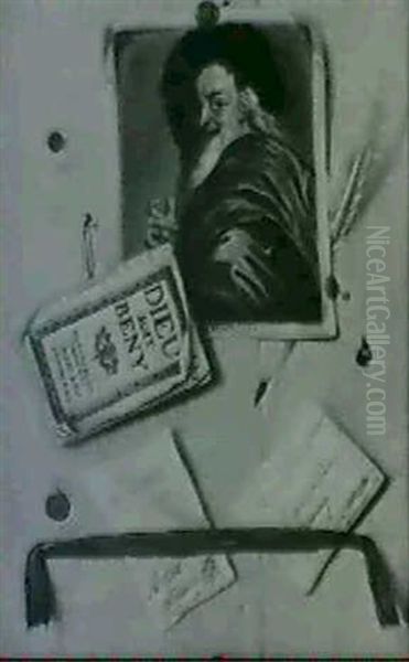 Trompe-l'oeil A La Gravure Et Almanach - view 1