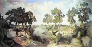 Scene De Peche En Bord De Mediterranee by Prosper-Joseph Gresy