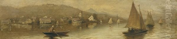 Fluslandschaft Mit Dorf - view 1