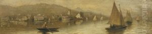 Fluslandschaft Mit Dorf by Ferdinand Karl Grether