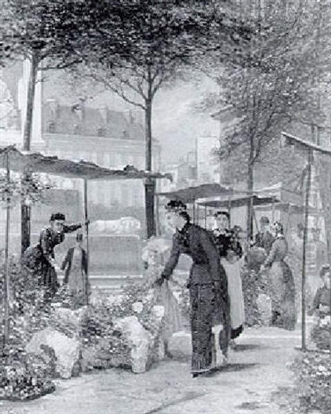 Marche Aux Fleurs A Paris, Place Saint Sulpice - view 1