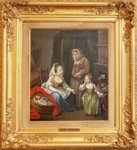 La Reprimande by Anne Genevieve Greuze