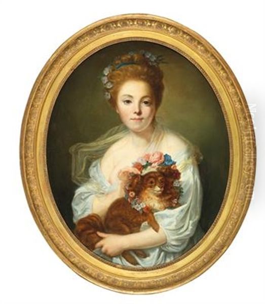 Portrait Of A Lady With Dog - view 1