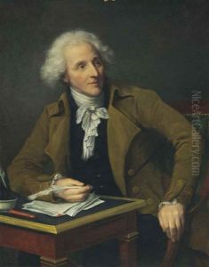 Portrait Of Jean-baptiste Greuze, Half-length by Jean Baptiste Greuze
