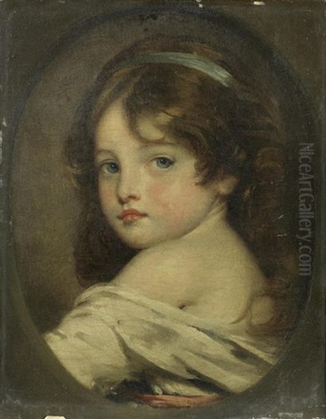 Study Of A Young Girl, Bust-length, Within A Painted Oval - view 1