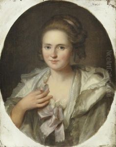 Portrait Of A Girl, Half-length, In A White Dress And Pink Bow by Jean Baptiste Greuze