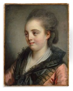 Portrait De Jeune Fille A La Robe Rose by Jean Baptiste Greuze